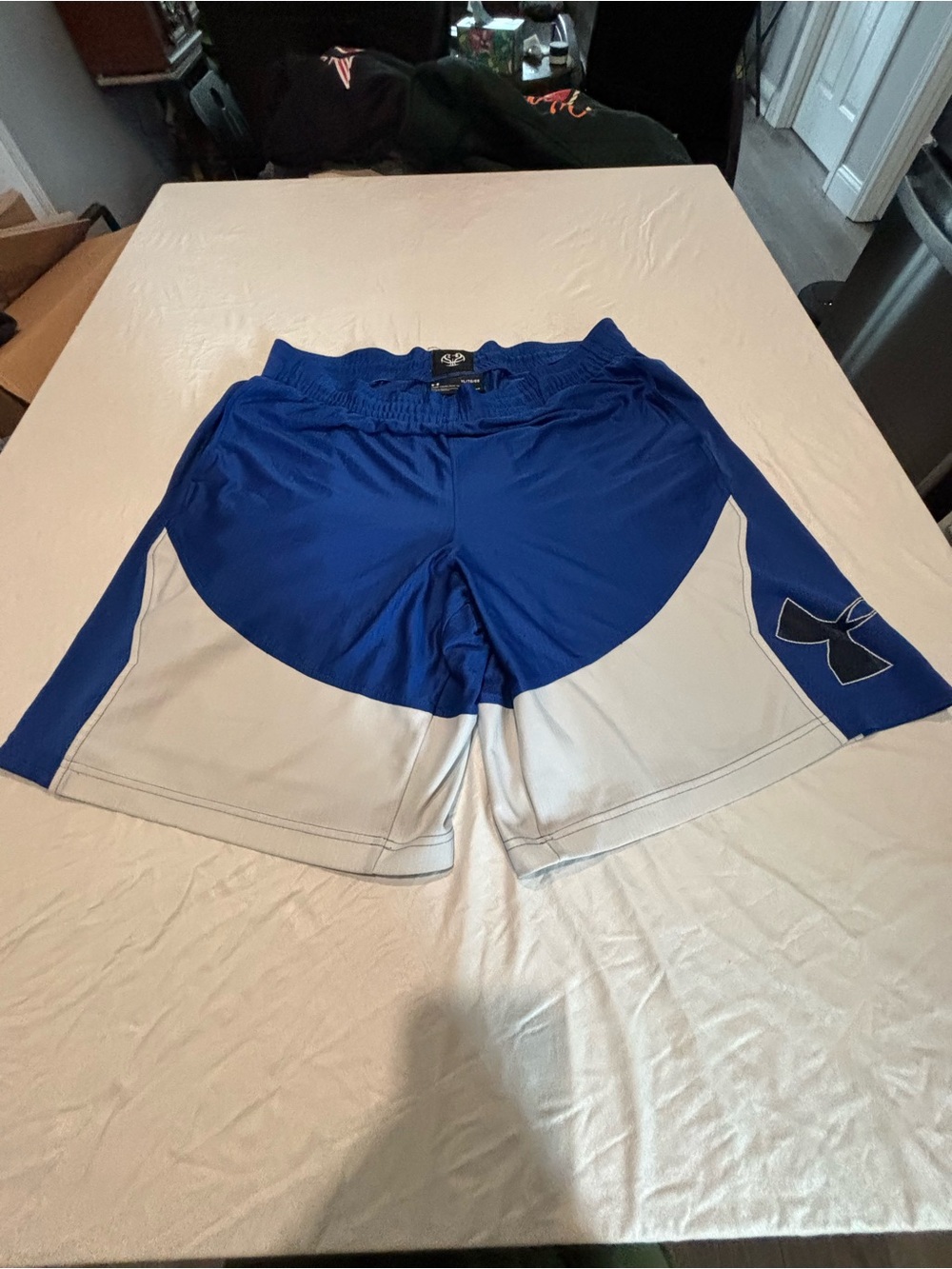 Under Armour Royal Blue and White Men's Training Shorts - Picture 2 of 10